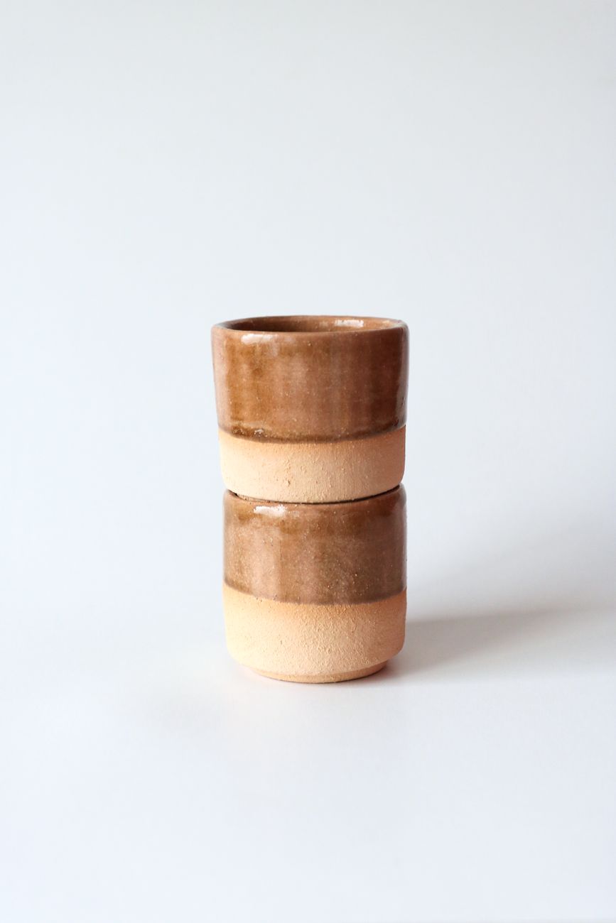 Tumbler Pair, Ember · iron-red & oatmeal