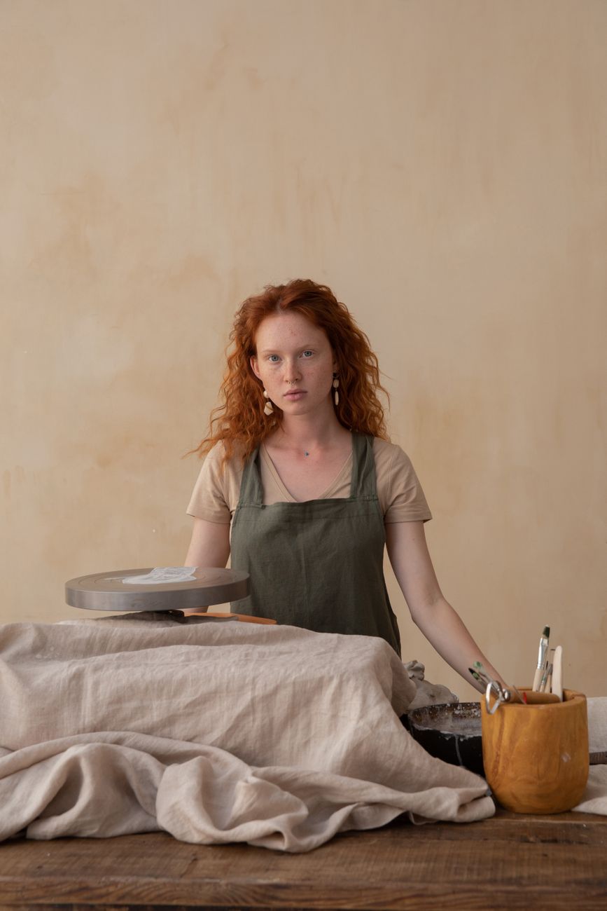 Tess Holloway in the studio
